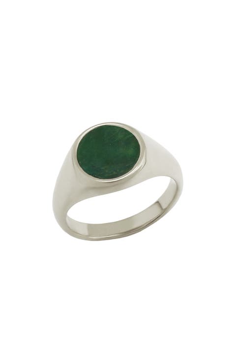 Gender Inclusive Round Mother-of-Pearl Ring