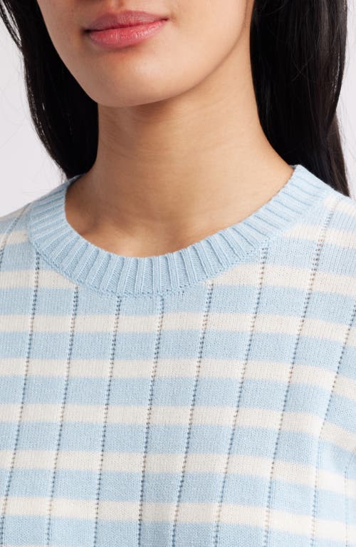 Caslon ® Stripe Crewneck Rib Sweater In Blue