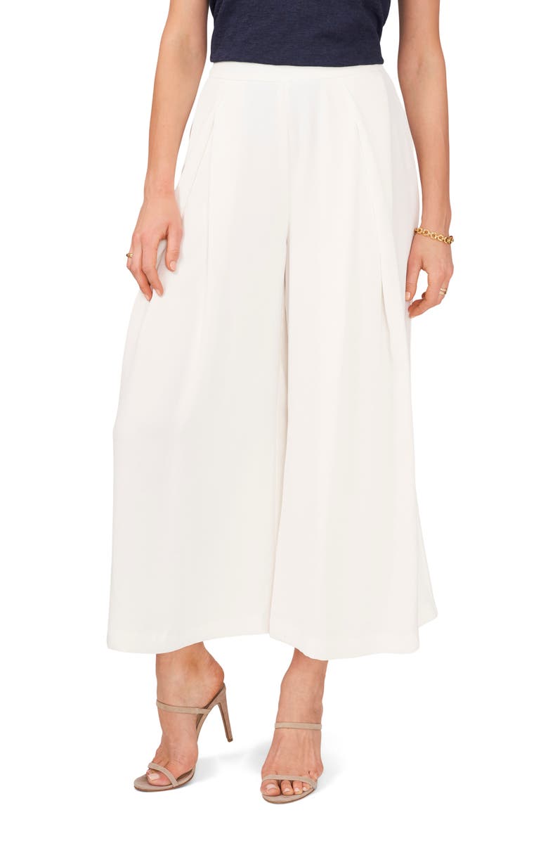 Vince Camuto Crêpe de Chine Wide Leg Crop Pants, Main, color, 