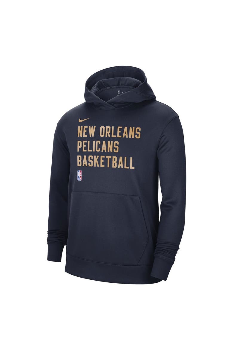 Unisex Nike Navy New Orleans Pelicans 2023/24 Performance Spotlight On-Court Practice Pullover Hoodie, Alternate, color, Navy