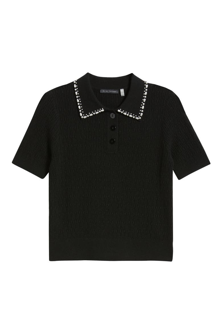 The Stevie Cashmere Polo Sweater, Alternate, color, NOIR