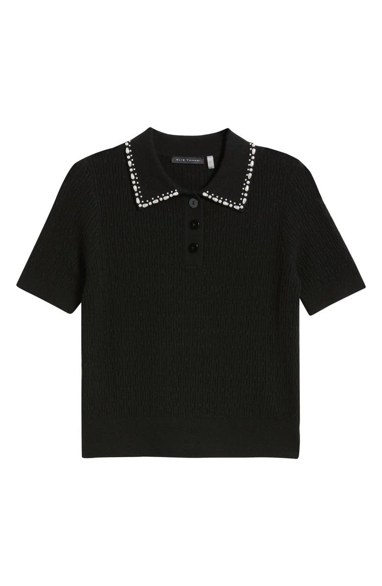 Elie Tahari The Stevie Cashmere Polo Sweater, Alternate, color, Noir