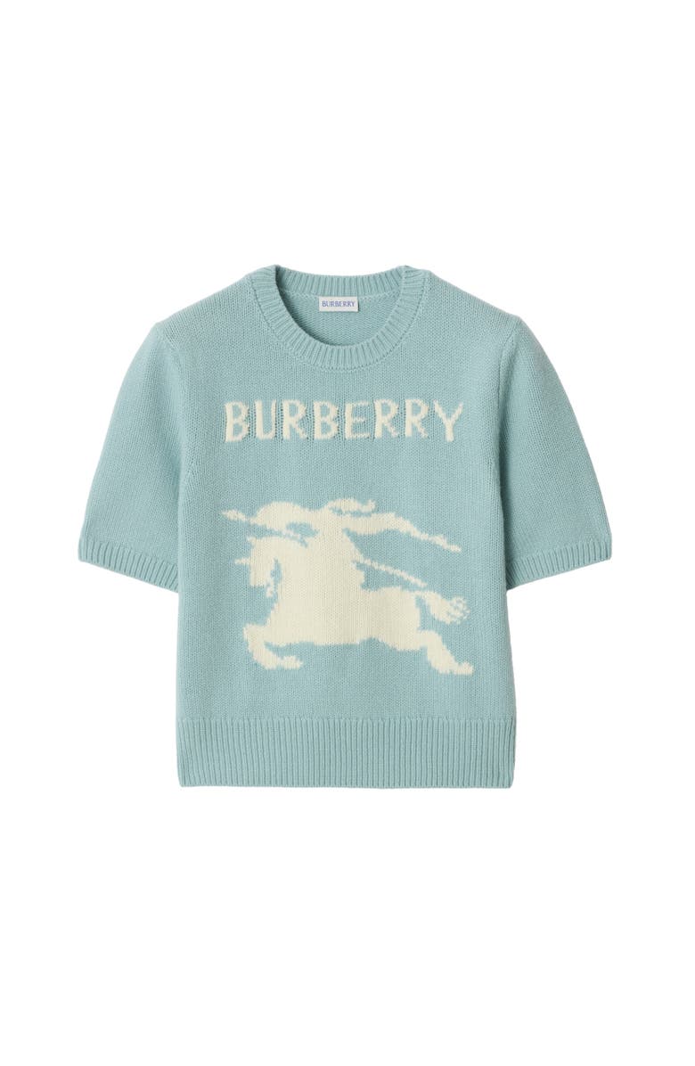 Burberry Knight Wool Cashmere Top, Alternate, color, Eggshell Blue