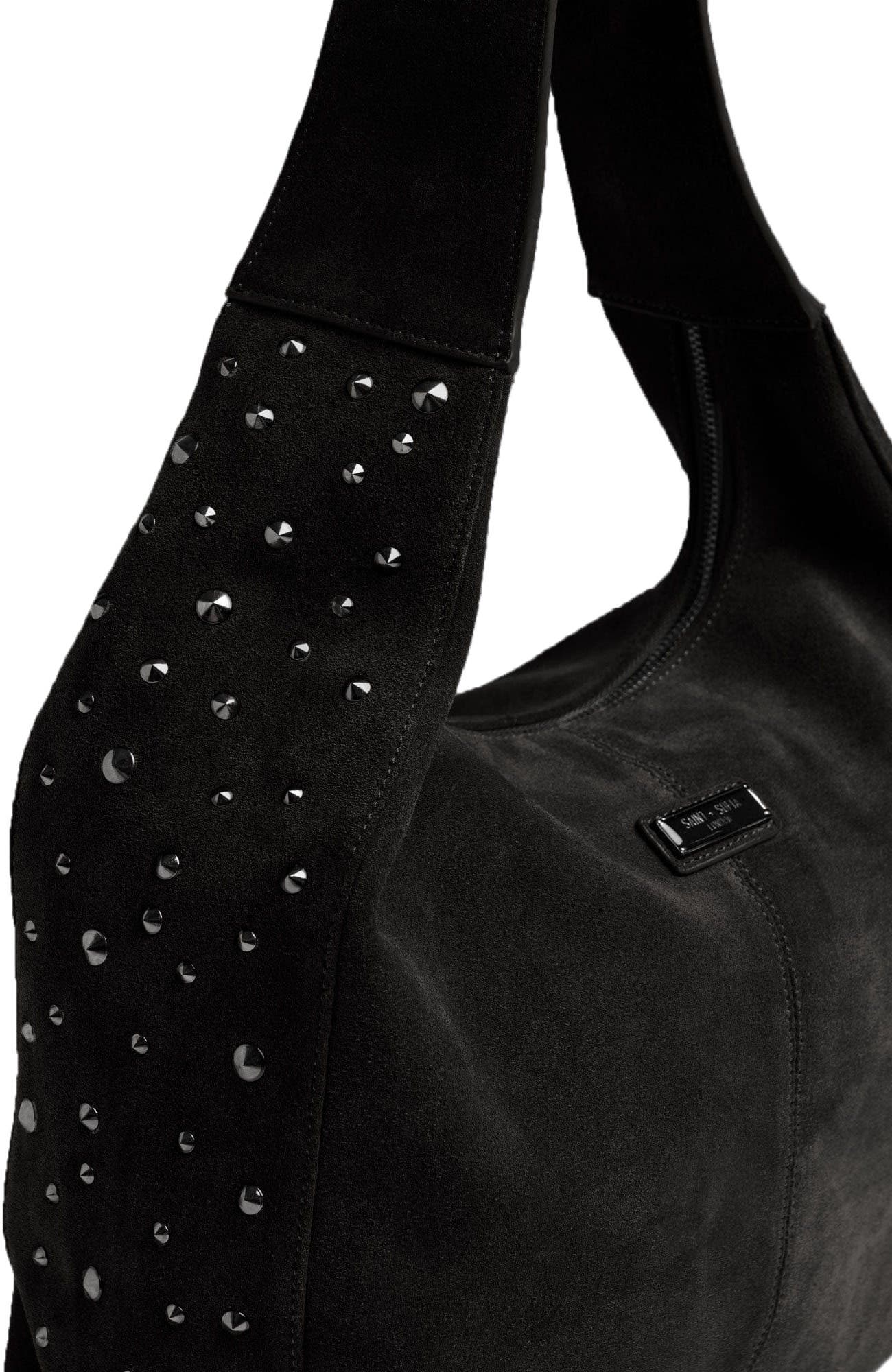 Saint + Sofia Margot Hobo Shoulder Bag, Alternate, color, Black