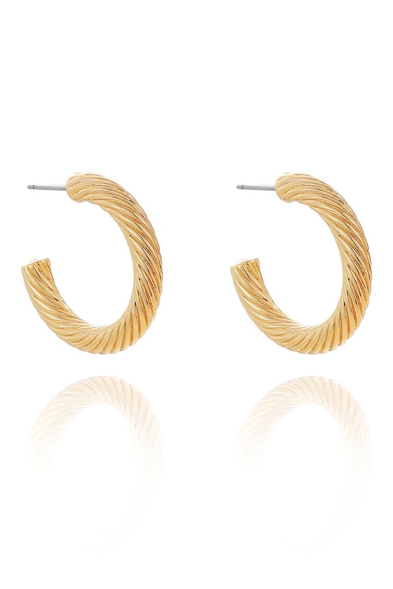 Twist Hoop Earrings, Alternate, color, GOLD