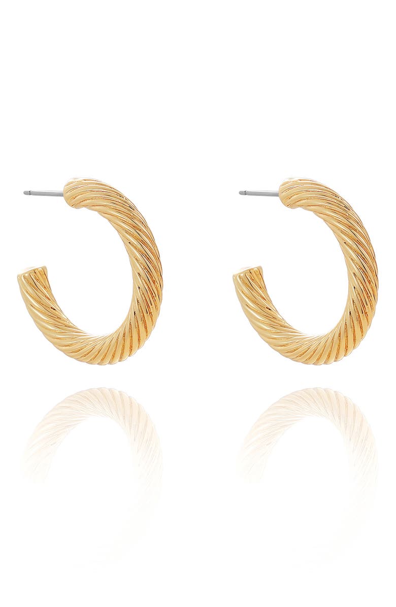 Ettika Twist Hoop Earrings, Alternate, color, Gold