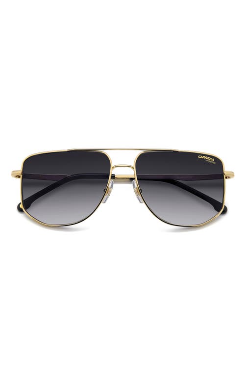 Carrera Eyewear 59mm Gradient Navigator Sunglasses In Gold Black/dark Grey Sf