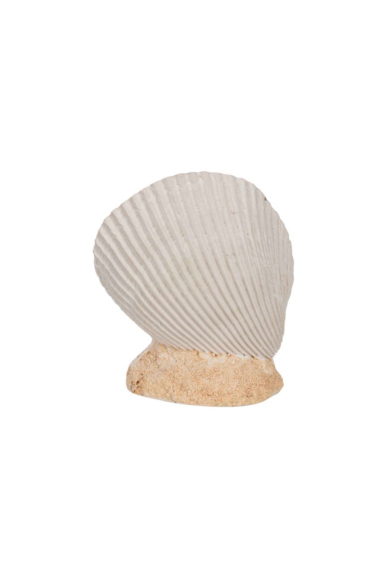 Shark In Seashell Figurine, Alternate, color, Gray