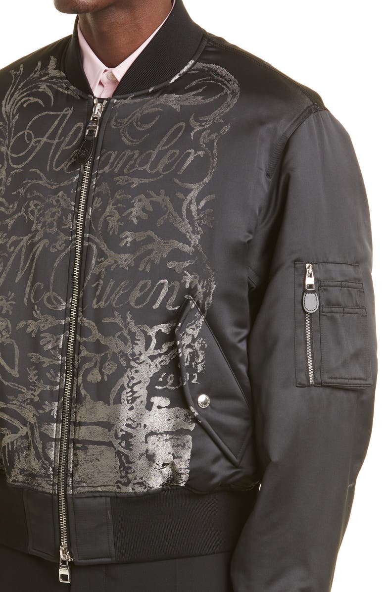 McQueen Alexander McQueen Blake Illustration Jacquard Bomber Jacket, Alternate, color,