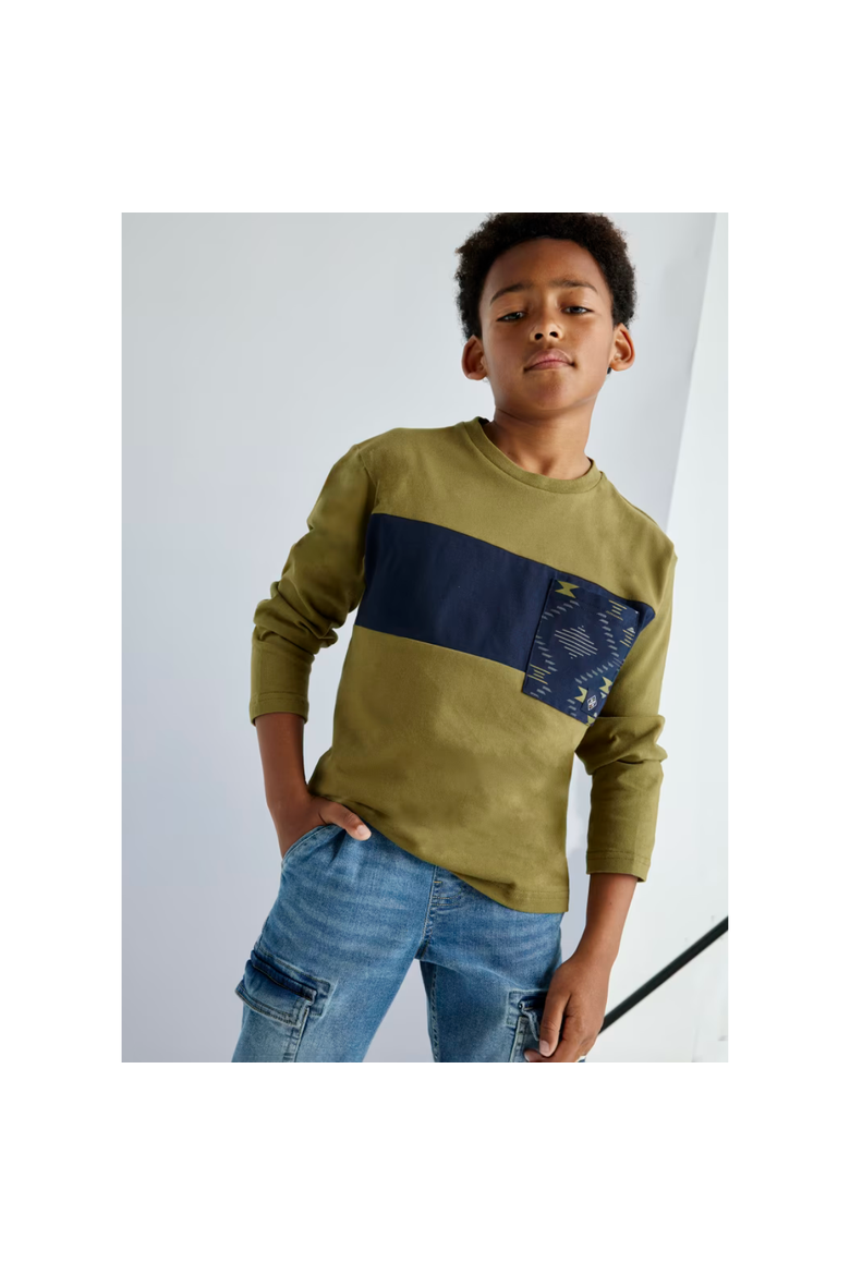 T-Shirt with Pocket, Alternate, color, Olive Green