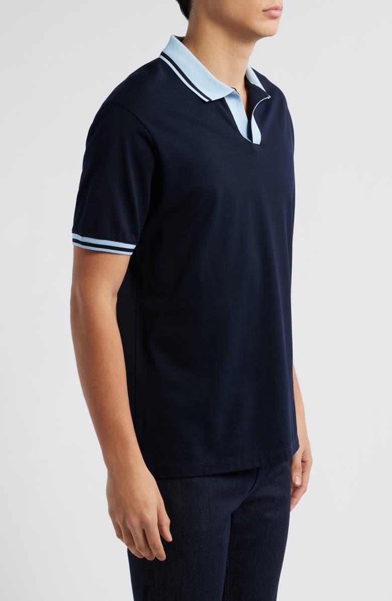 Emporio Armani Tipped Johnny Collar Polo, Alternate, color, 
