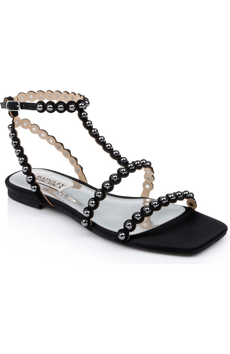 Badgley Mischka Collection Cami Embelished T-Strap Sandal, Main, color,