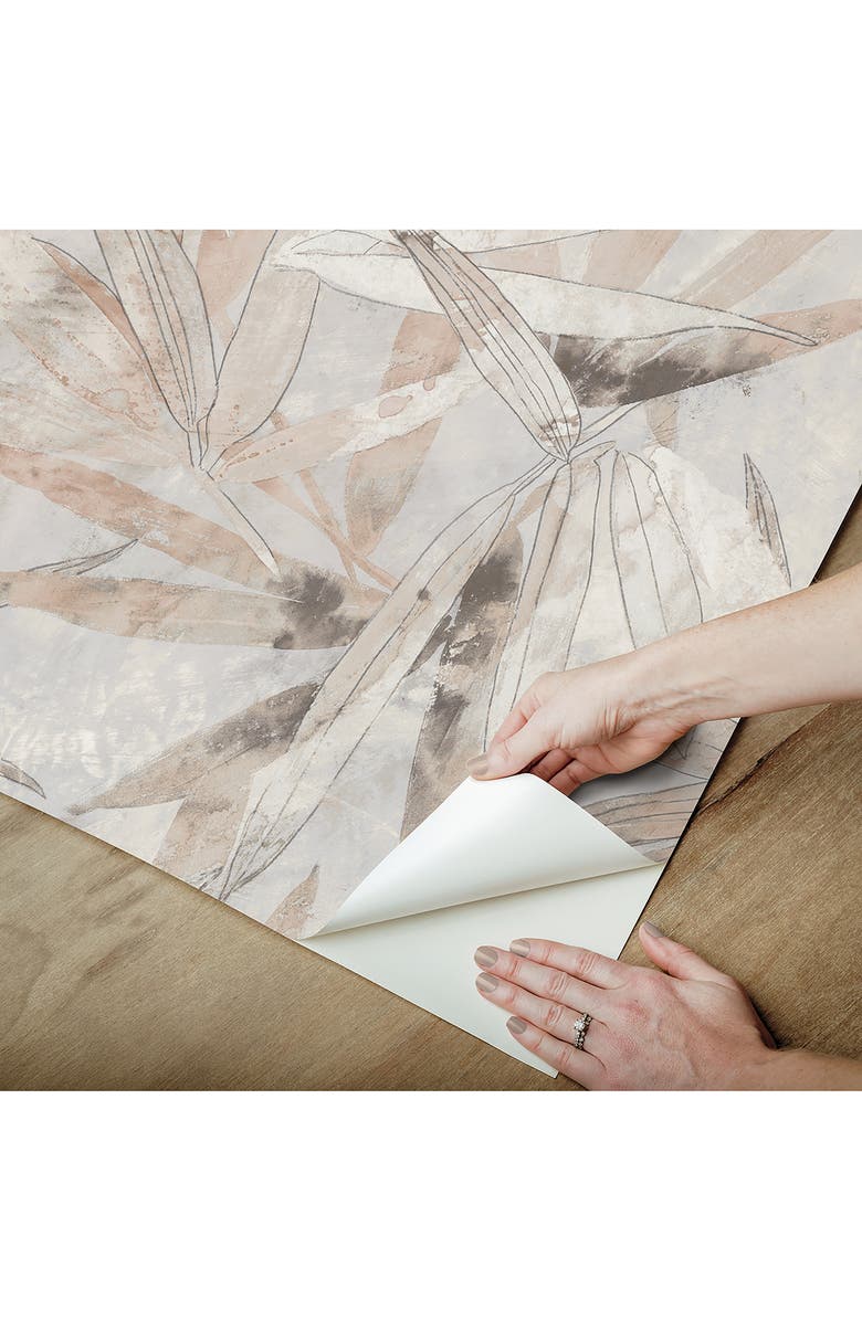 Wallpops Neutral Bali Bamboo Leaves Peel & Stick Wallpaper, Alternate, color, Neutral