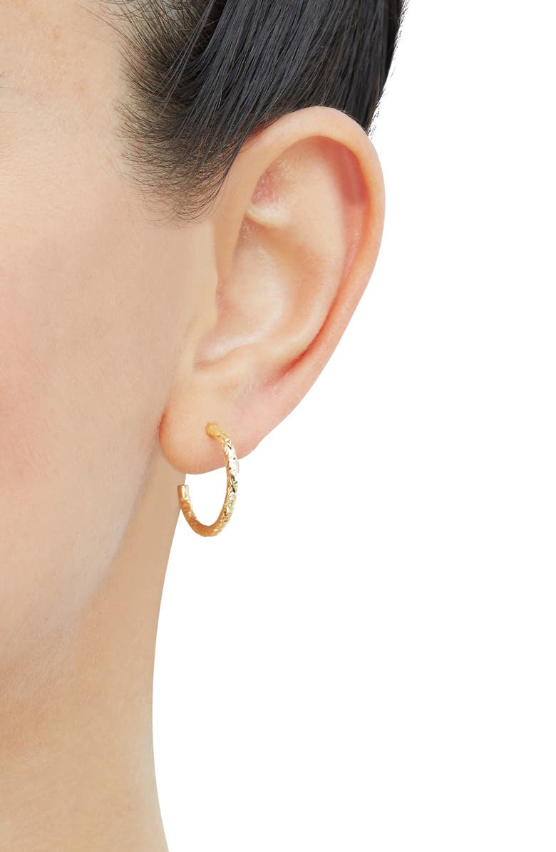 Frankie & Zoe Set of 3 Cut Ball Stud & Hoop Earrings, Alternate, color, Yellow Gold