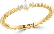 EFFY Cultured Pearl & Diamond Band Ring