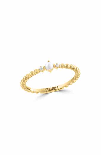 Cultured Pearl & Diamond Band Ring