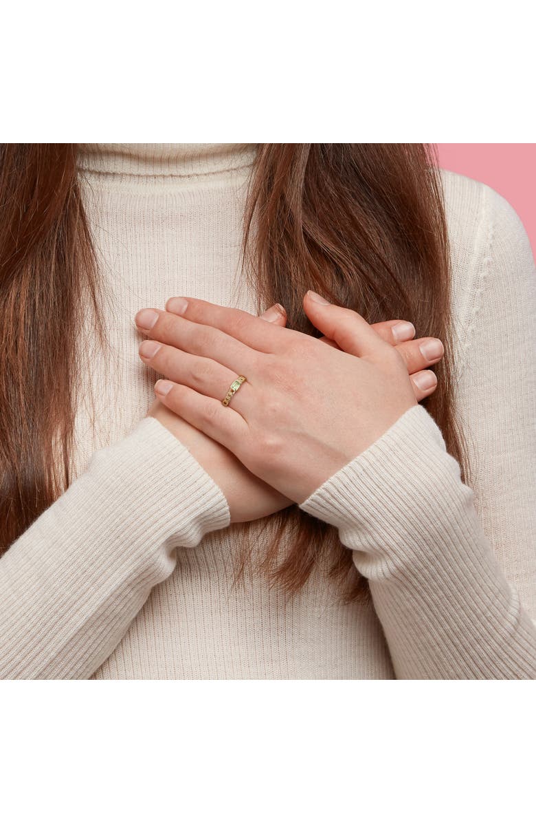 Julianna B. Solitaire Birthstone Link Design Ring 14k, Alternate, color, Peridot