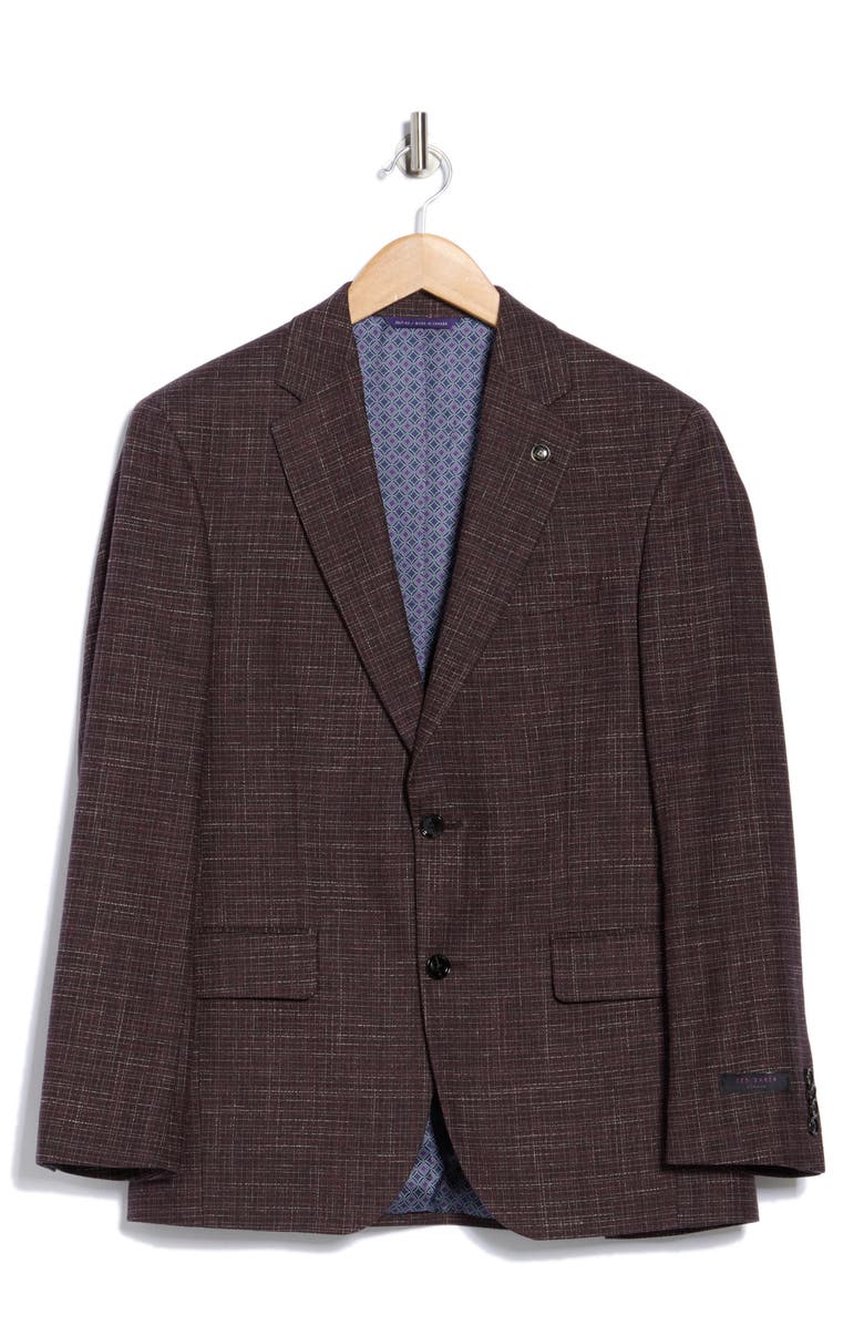 Ted Baker London Jarrow Slim Fit Blue Wool Blend Blazer, Alternate, color,