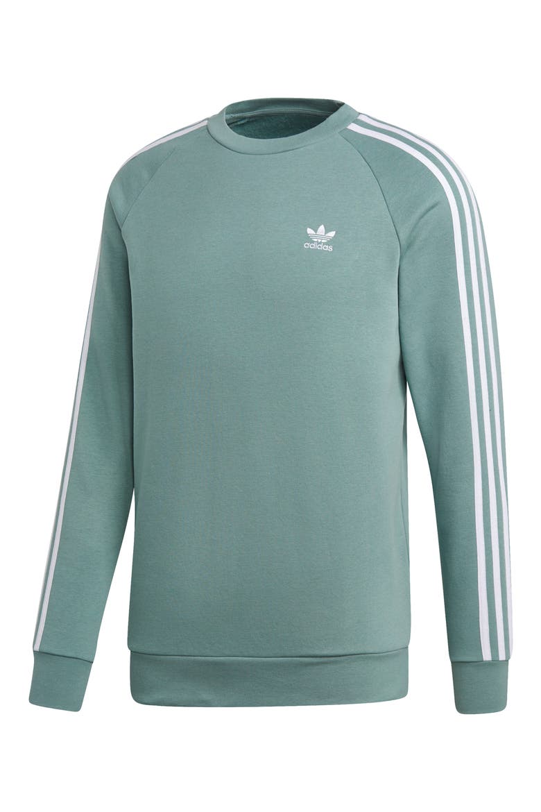 3-Stripes Crewneck Sweatshirt, Alternate, color, VAPOR STEEL