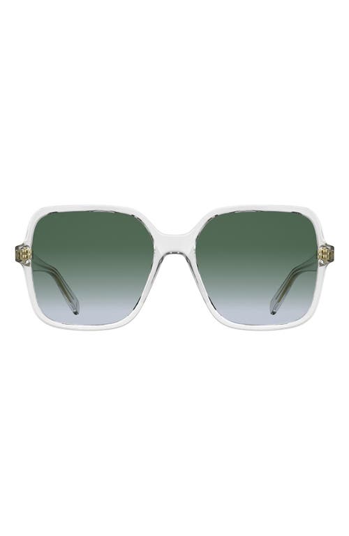 Longchamp Le Pliage 57mm Gradient Modified Rectangular Sunglasses In Green