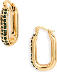 Kurt Geiger London Pavé Crystal Oval Hoop Earrings