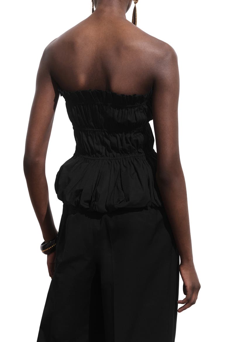 Ruched Strapless Top, Alternate, color, BLACK
