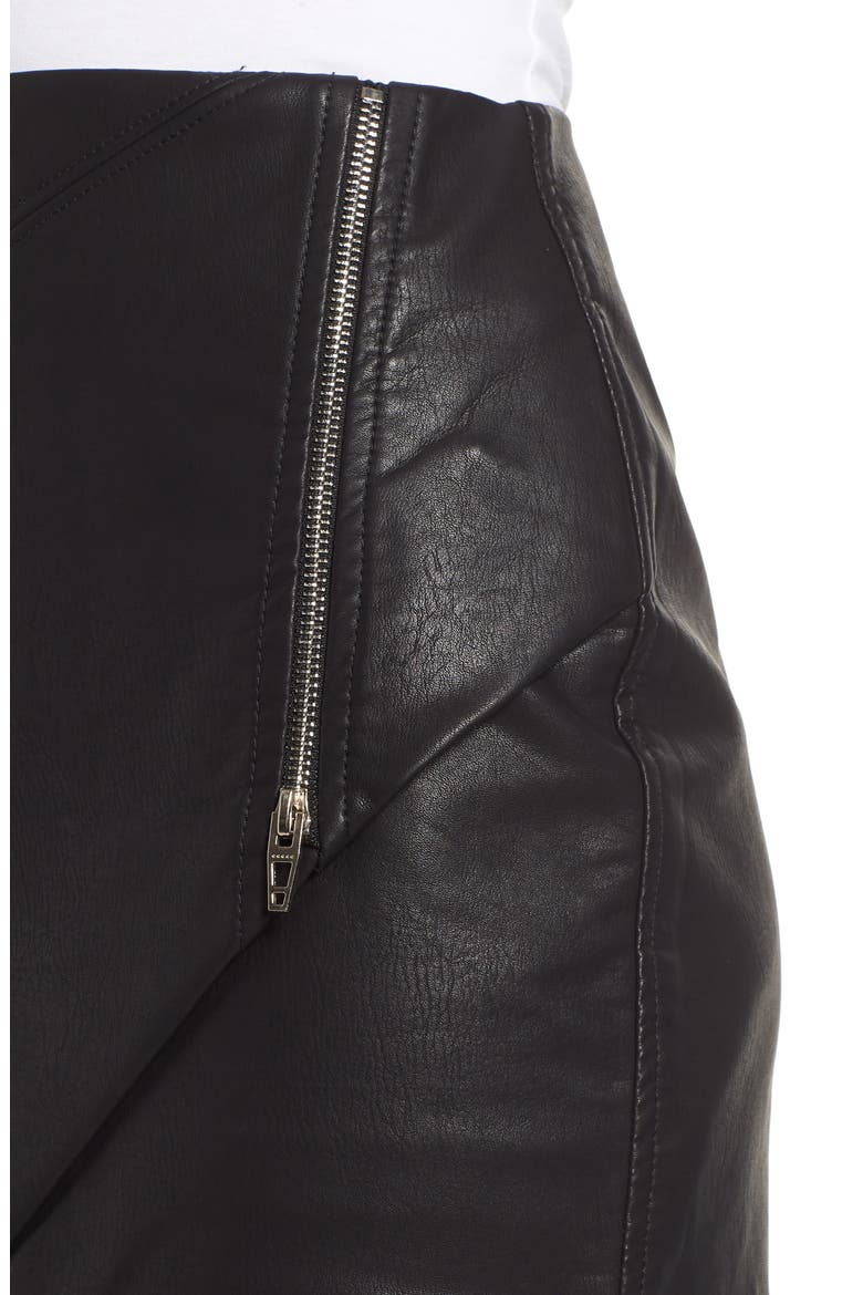 Faux Leather Zip Miniskirt, Alternate, color, TAKE MY NUMBER
