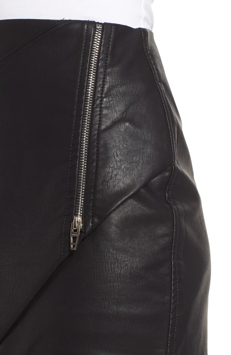 BLANKNYC Faux Leather Zip Miniskirt, Alternate, color,