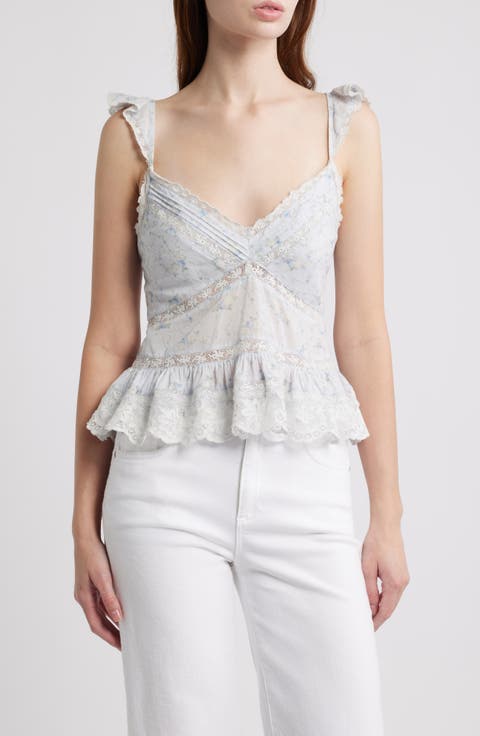 Lainie Floral Lace Peplum Camisole