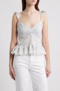 LoveShackFancy Lainie Floral Lace Peplum Camisole
