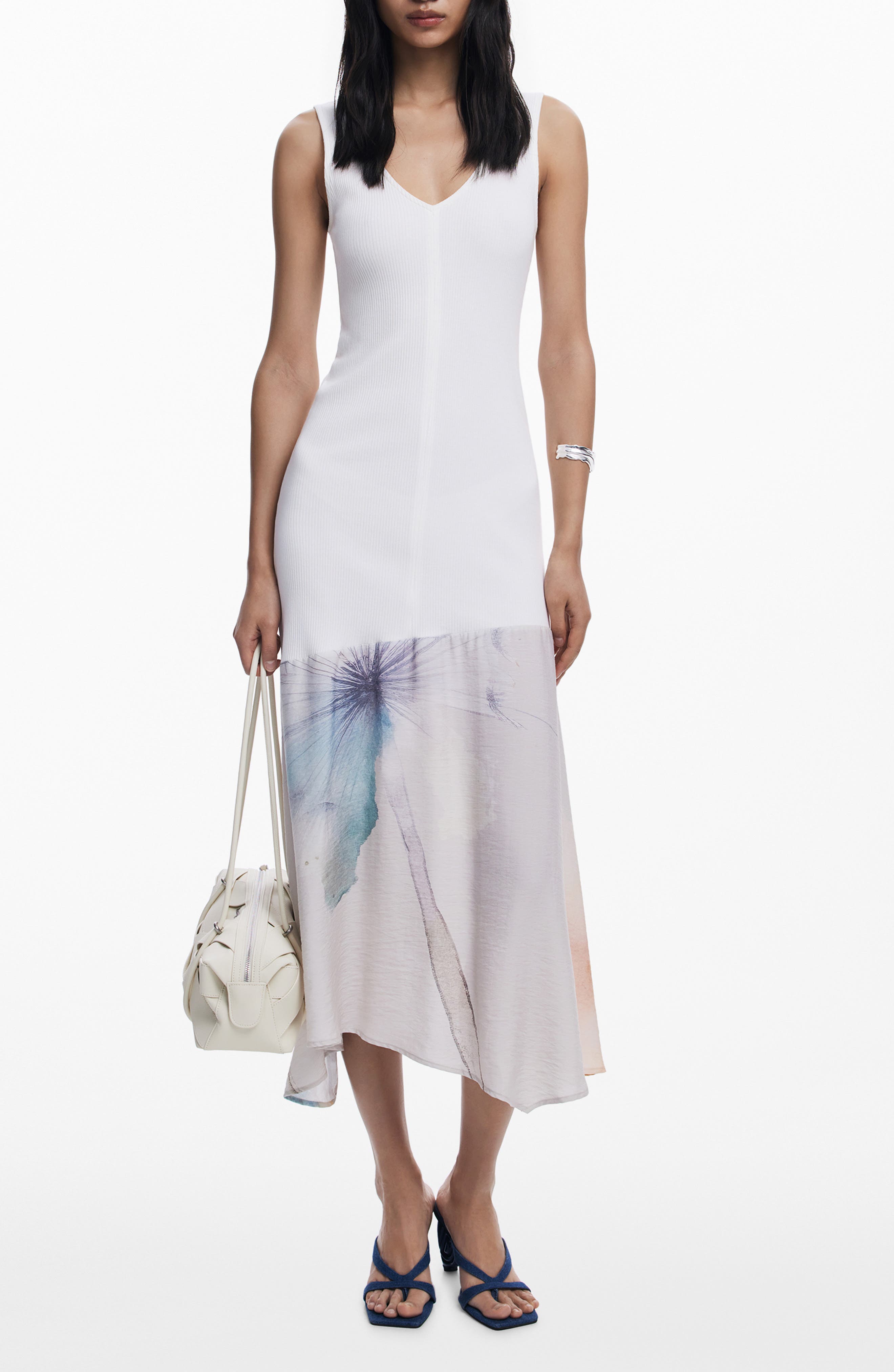 Desigual Sleeveless Handkerchief Hem Dress