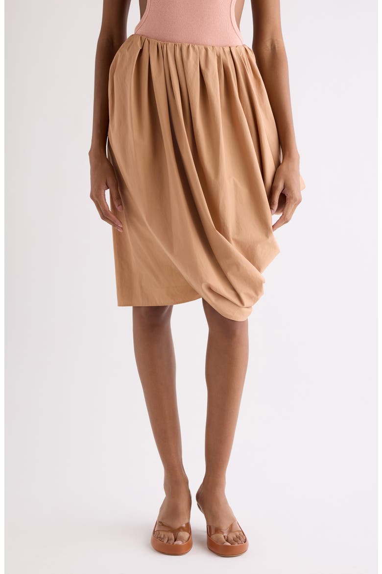 Draped Organic Cotton Poplin Skirt, Main, color, REEF SHELL