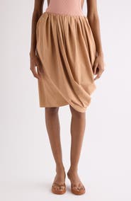 Chloé Draped Organic Cotton Poplin Skirt