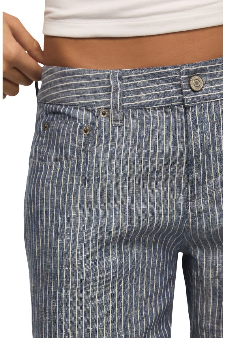 Stripe Linen Baggy Wide Leg Pants, Alternate, color, NAVY STRIPE