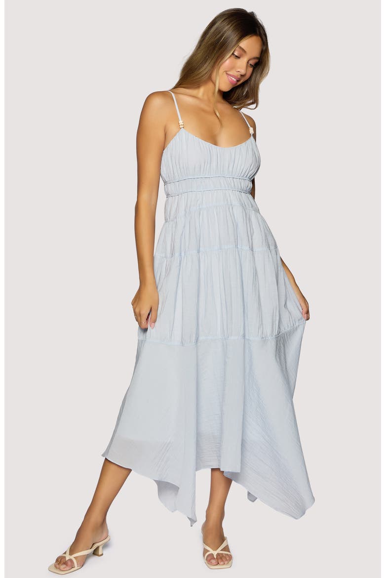 Oasis Handkerchief Hem Maxi Dress, Alternate, color, LIGHT BLUE