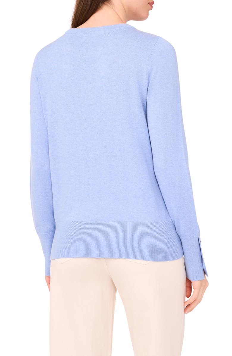 Halogen<sup>®</sup> Button Cuff Crewneck Sweater, Alternate, color, Forever Blue