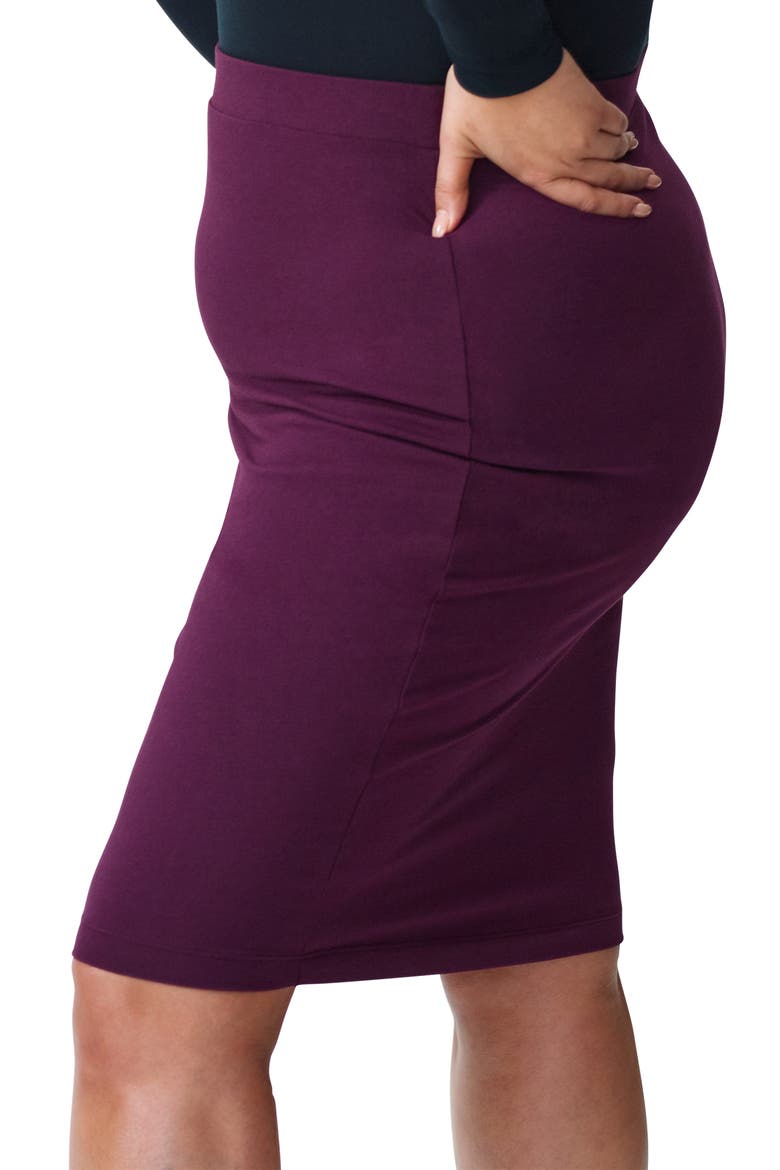 Danube Heavyweight Jersey Skirt, Alternate, color, EGGPLANT