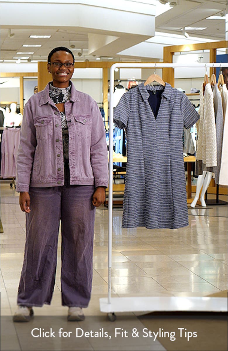 Collared Short Sleeve Tweed Dress, sales video thumbnail