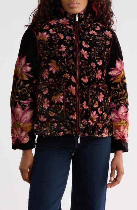 Embroidered Quilted Velvet Jacket