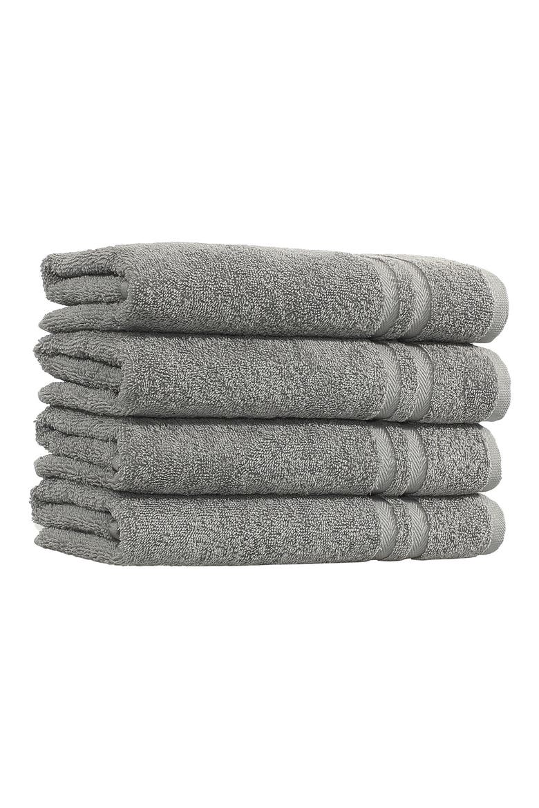 Denzi Turkish Cotton Hand Towel - Set of 4, Main, color, DARK GREY