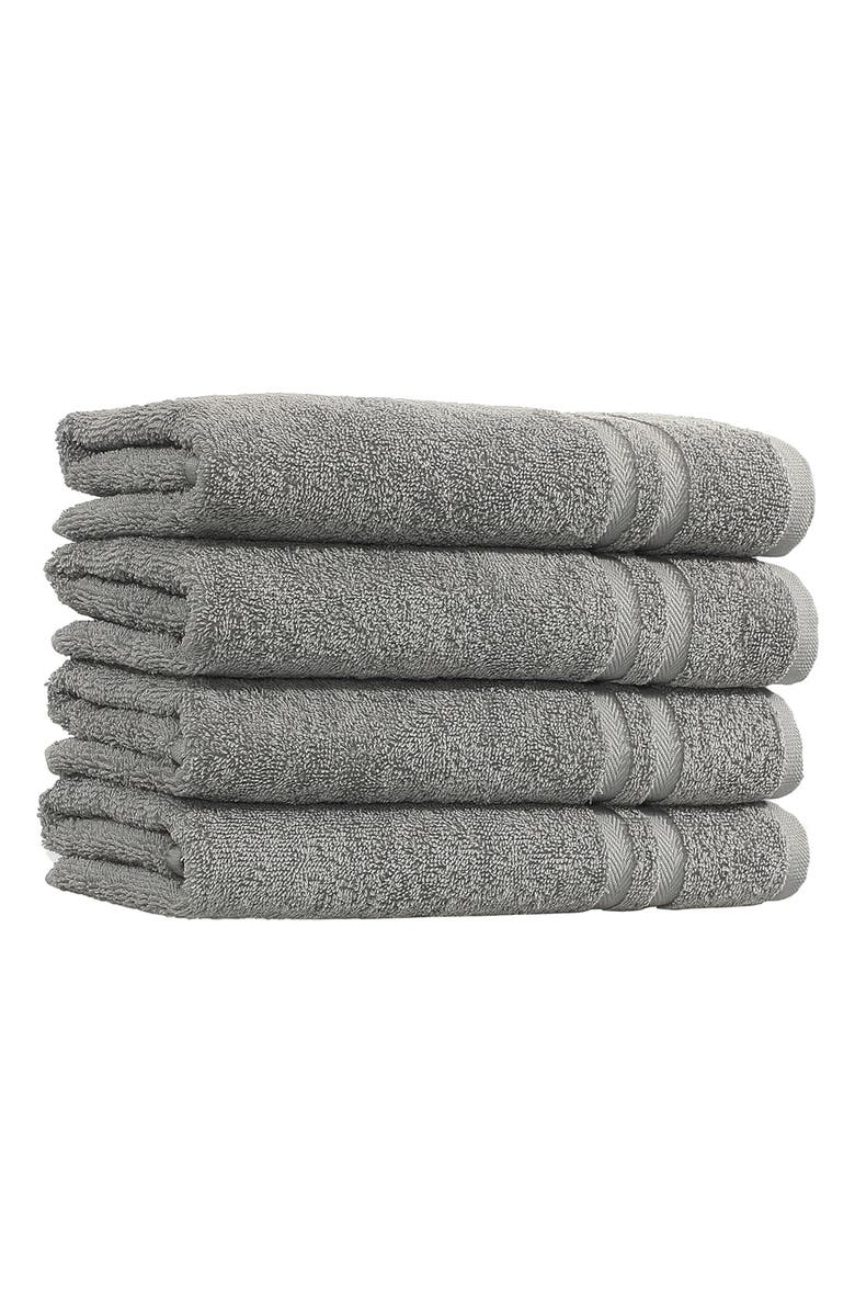 Linum Home Textiles Denzi Turkish Cotton Hand Towel - Set of 4, Main, color, Dark Grey
