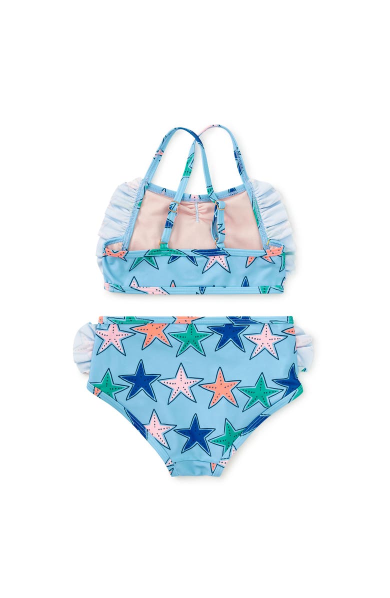 Tea Collection Ruffle Two-Piece Swim Set, Alternate, color, Starfish