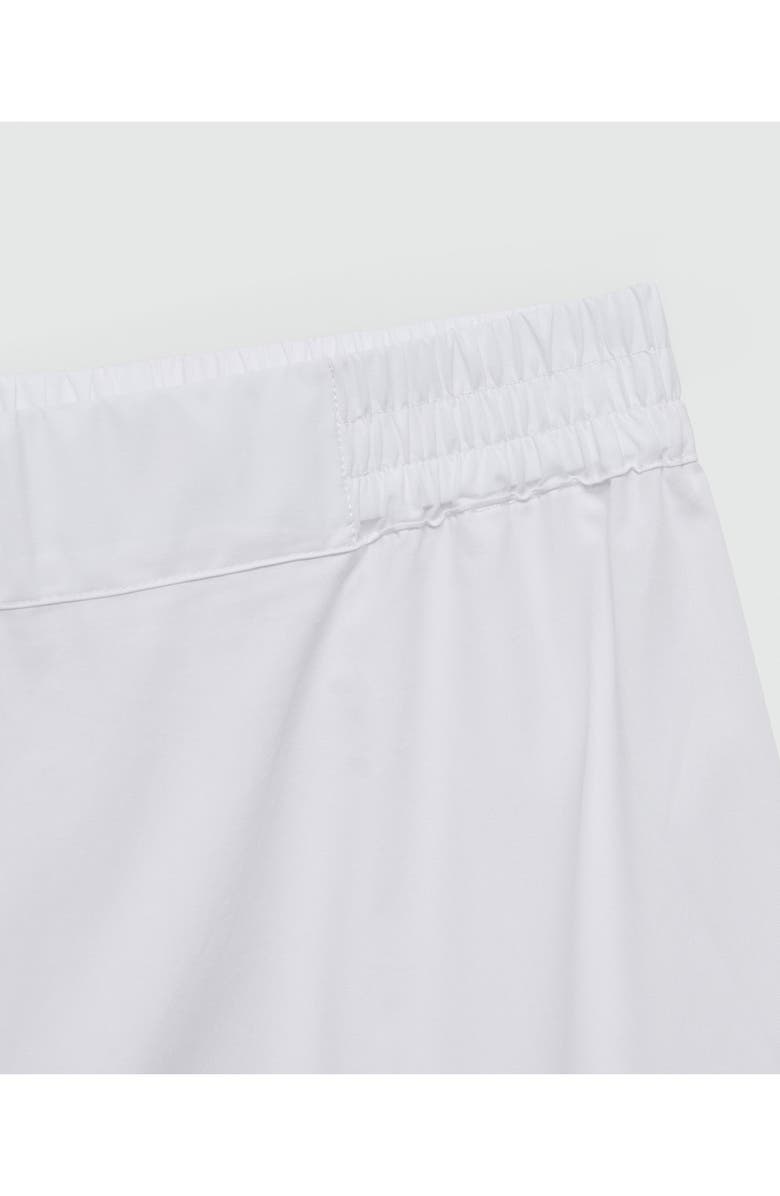 MANGO Ankle Wide Leg Cotton Pants, Alternate, color, White
