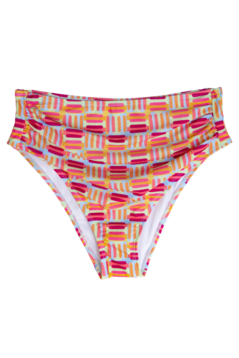 High Leg Ruched Swim Bottom, Alternate, color, Vera