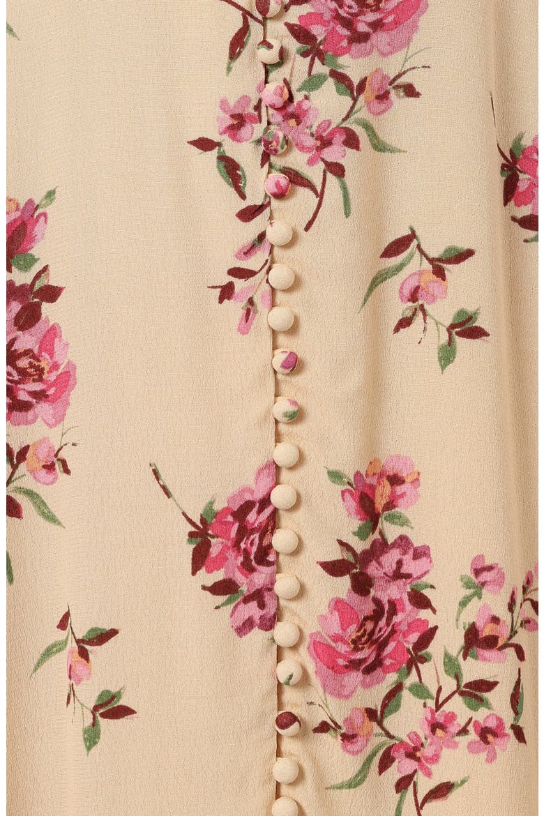 Logen Floral Midi Dress, Alternate, color, VANILLA ROSE