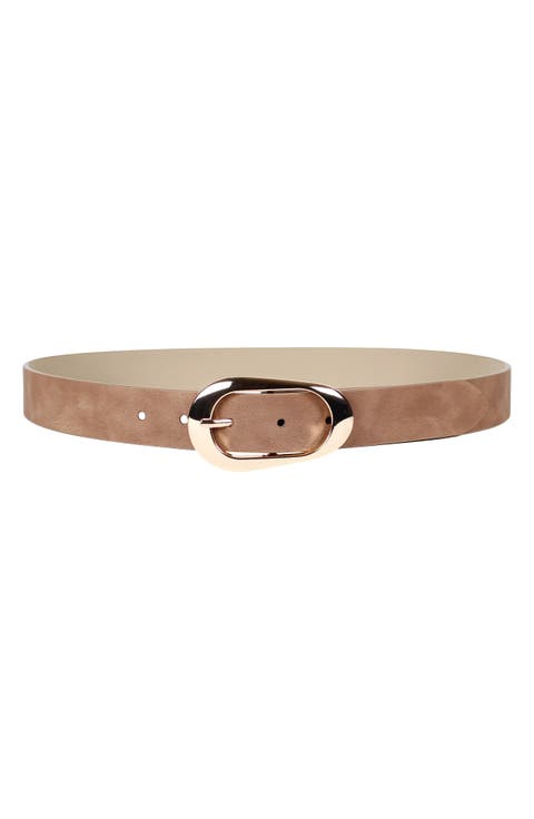 Elongated Oval Buckle Belt