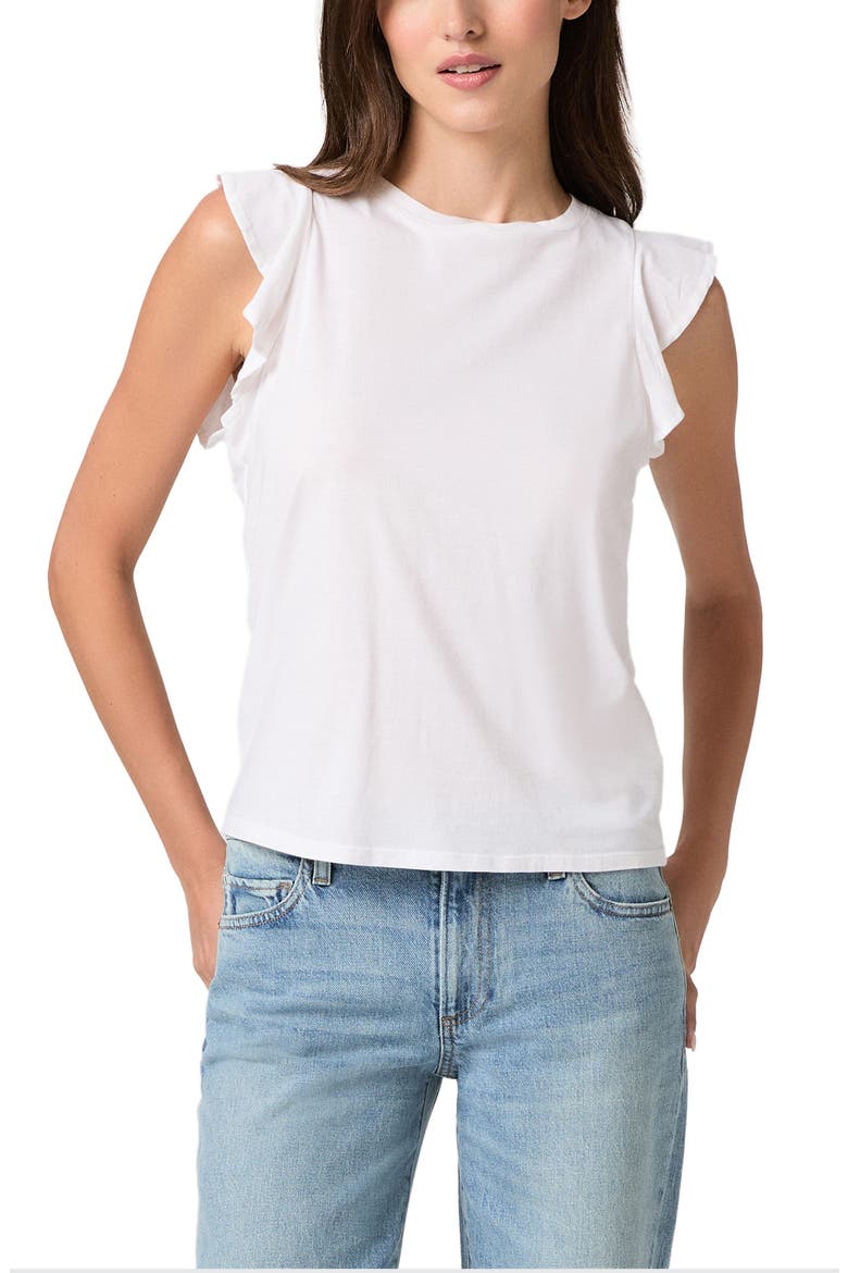 Alaria Flutter Sleeve Shirt, Main, color, WHITE