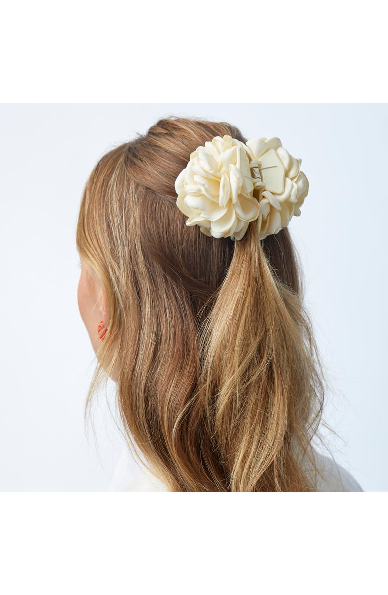 Lele Sadoughi Ivory Peony Flower Claw Clip, Alternate, color, Ivory 100