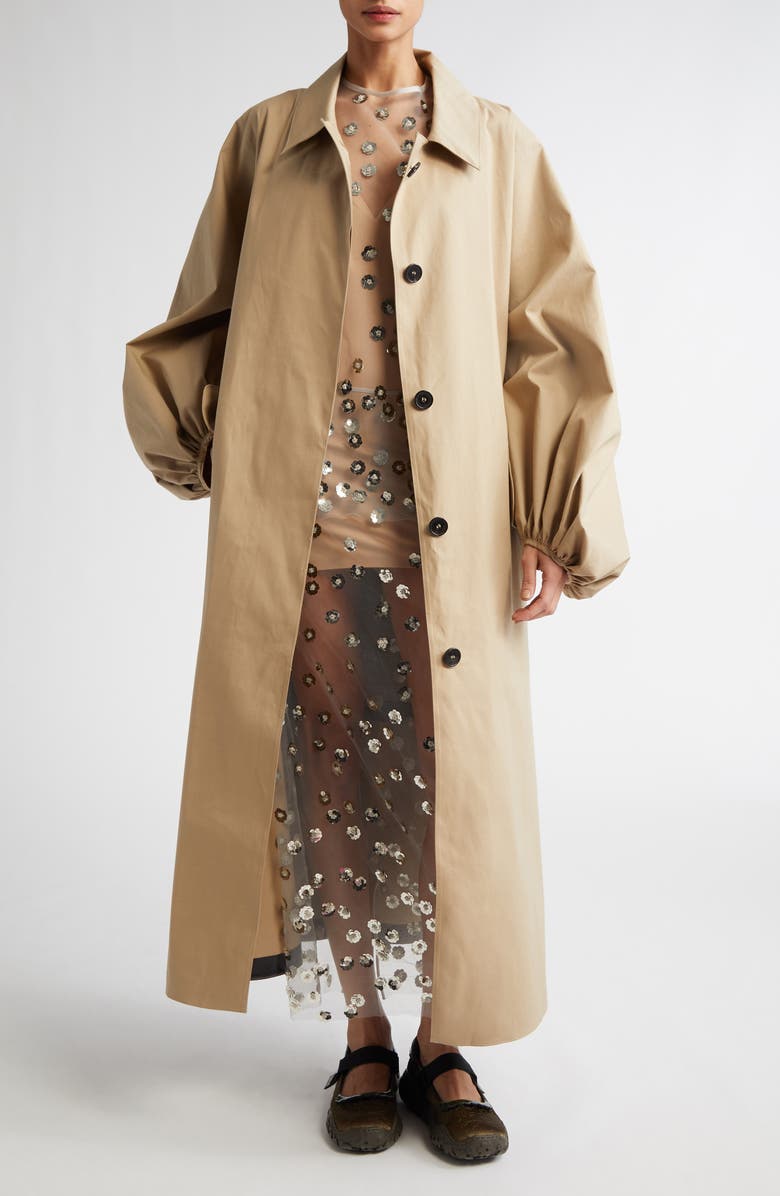 Cecilie Bahnsen x Mackintosh Oliver Waterproof Bonded Cotton Trench Coat, Alternate, color, 