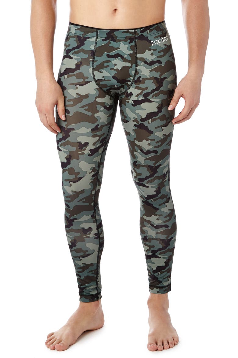 Sliq Performance Leggings, Main, color, TRADITIONAL CAMO GREEN